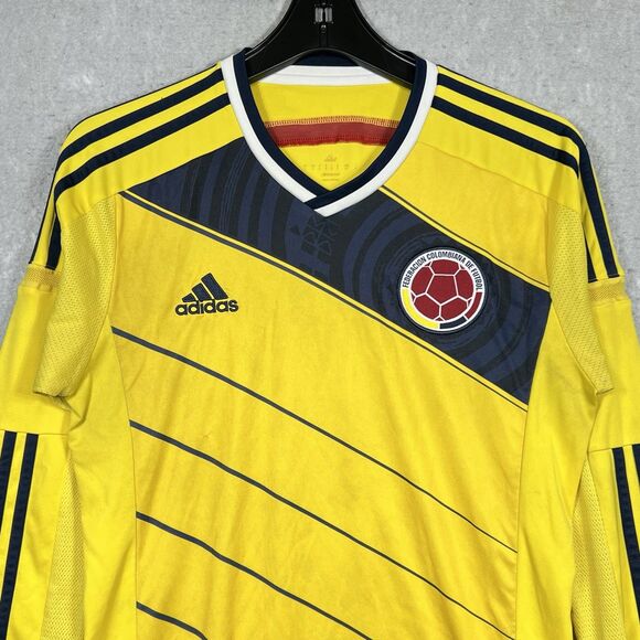 Adidas Columbia 2014-2015 Yellow Soccer Futbol Football Jersey Men’s Small - Picture 2 of 14